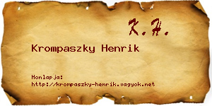 Krompaszky Henrik névjegykártya